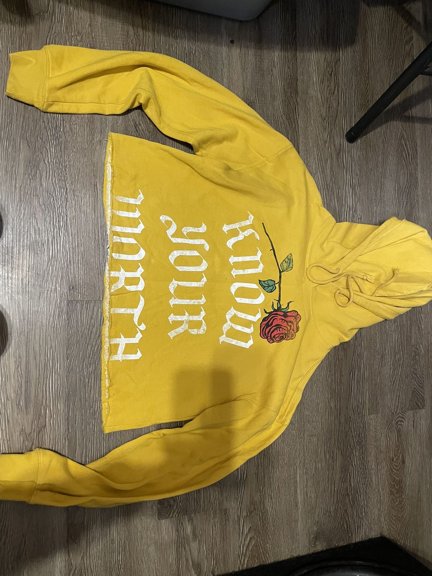 Yellow Cropped Hoodie