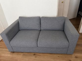Gray Fabric Two-Seat Loveseat Sofa