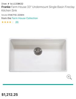 33” Porcelain Farmhouse Kitchen Sink