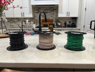 #12 AWG THHN Electrical Wire — 3 Partial Spools (Black, White, Green)