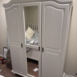 Solid Wood White Armoire