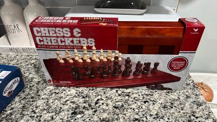 Cardinal Chess & Checkers Set with Wood Board