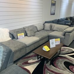 MODERN NEW LIMA SECTIONAL SOFA AND OTTOMAN SET ON SALE ONLY $1099. IN STOCK SAME DAY DELIVERY 🚚 FINANCING AVAILABLE 