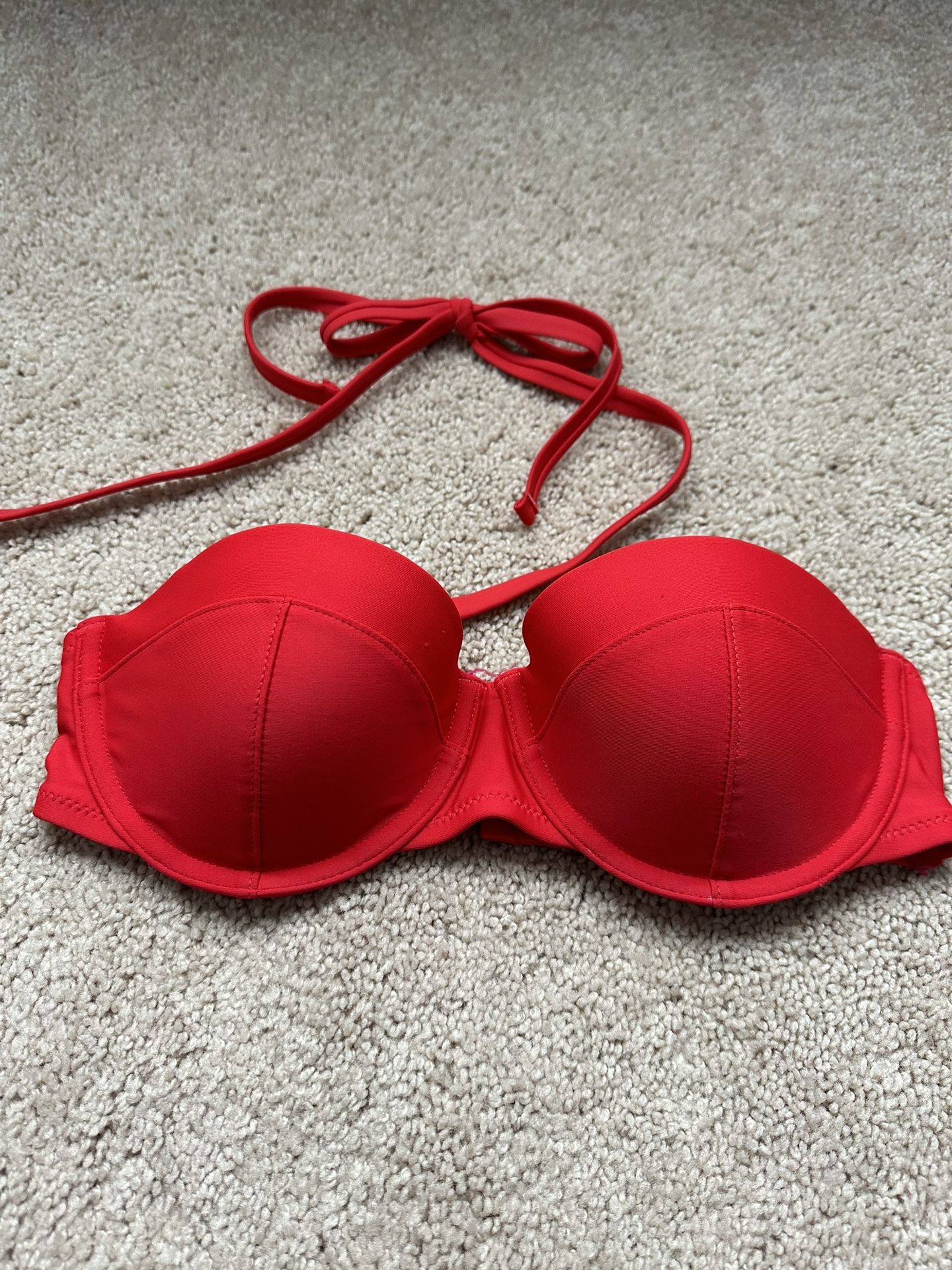 Old navy red underwire bandeau bikini top size S