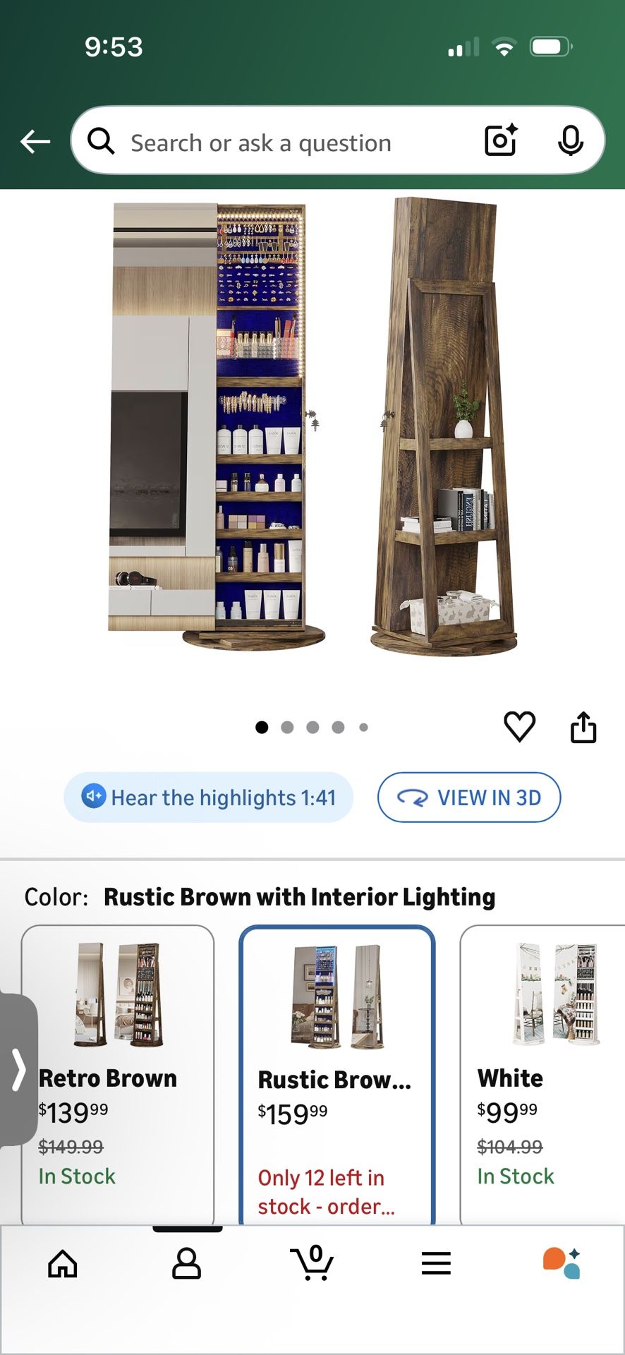 Full Lengthy Rotating Mirror 