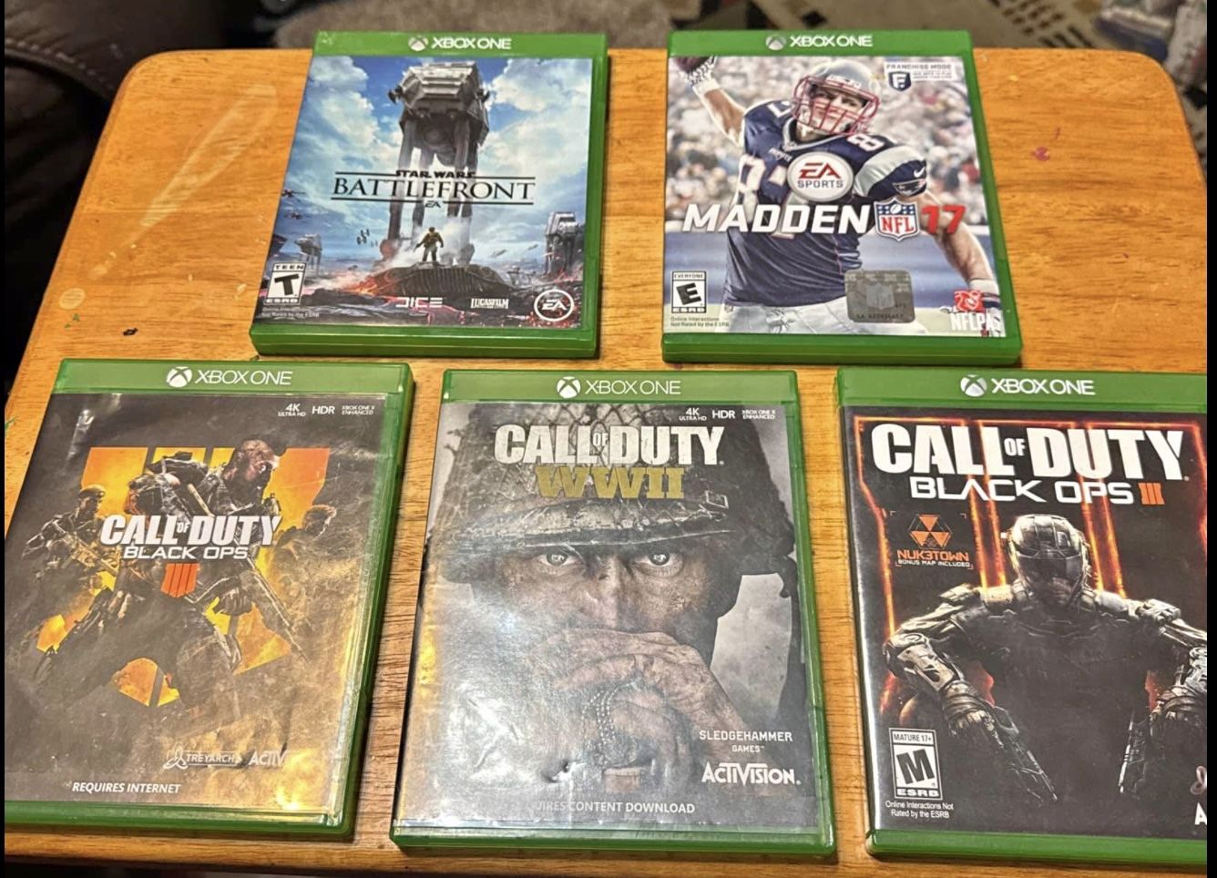 Xbox One 5 Games: Call Of Duty, Battle Front , Madden