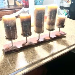 Wooden Candel Holder Include Candle