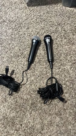 Rock Bank and Guitar Hero microphones