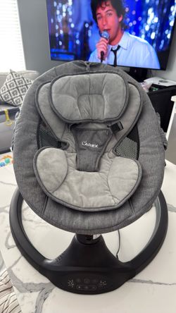 LAREX Baby Swing Infant Swing Electric Toddler Baby Rocker Portable for Newborn Boy Girl, 5 Sway Speeds with Remote Control, 10 Preset Melodies and Bl
