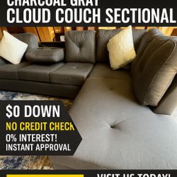 New Charcoal Gray Modern Reversible Chaise Sectional – Take It Home Today With $0 Down ⭐️ Flexible Payments