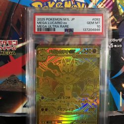 Mega Lucario Ex #92 Pokemon Japanese Mega Brave PSA 10 GEM MT