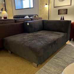 Grey Velvet Chaise Lounge