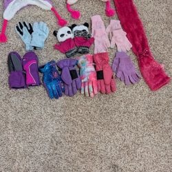 Kid Girl Winter Hats, Mittens, Gloves 