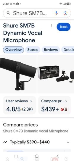 Shure SM7B legendary Vocal microphone.