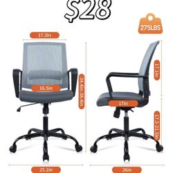 😀 CLATINA Ergonomic Office Chair with Armrests Lumbar Support and Adjustable seat Height Function
