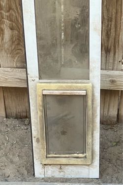 Medium Dog Door for Sliding Glass Door, Adjustable 75 7/8” to 81”, Used, Works Well
