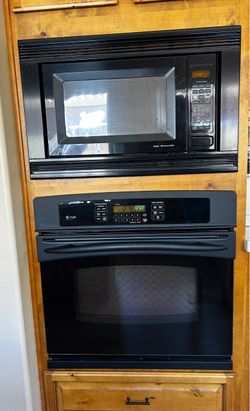 Black GE Profile wall oven