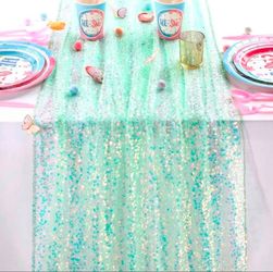 🚨 10 Iridescent Sequin Table Runners – 25" x 120" ✨