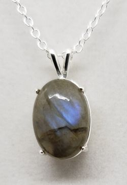 Natural Oval Moonstone Necklace