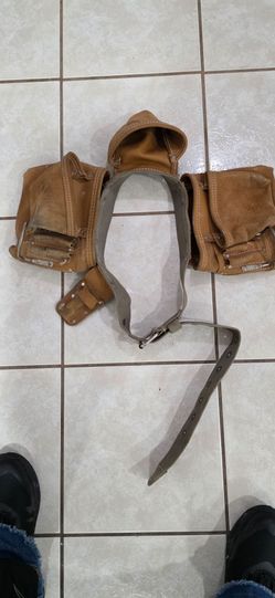 Leather Tool Belt Pouch with Strap