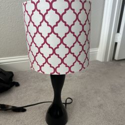 Modern Black Table Lamp with Patterned Shade – MOVING OUT SALE
