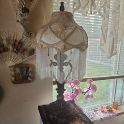 Antique beaded lamp