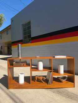 Mid-Century Modern Danish Teak Credenza / Low Open Bookcase