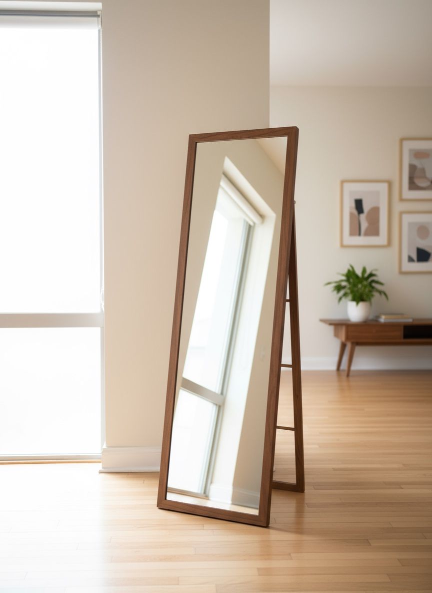 Mirror With Foldable Legs For Wall Or Standing 