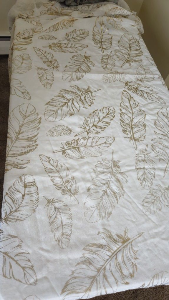 White Tulle With GOLDEN Feather 