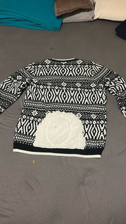 Black and White Fair Isle Knit Sweater