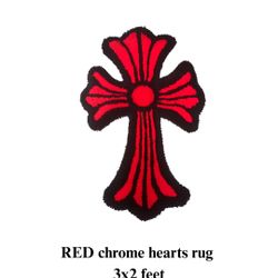 Red Chrome Hearts cross 3x2