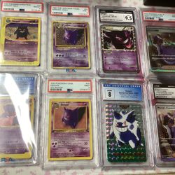 Ultimate GENGAR Lot Triumphant 9.5 Should PSA9 Fossil 1st Edition Expedition and RaRe Morty’s Japanese Is Re-Grade 10 Blue Label