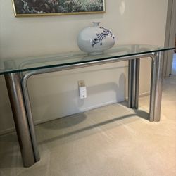 Metal And Glass Console Table 