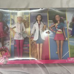 Barbie Doll Set of 5 Career Fashion