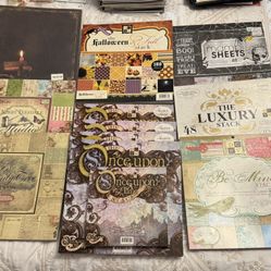 Lot Of Scrapbook Paper, 11 Books & 1 Pack 