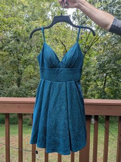 B. Darlin Sparkly Teal Homecoming Dress, Juniors Size 3/4