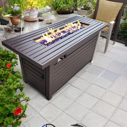 New Outdoor Patio Furniture Fire Pit Heater Rectangle BBQ 