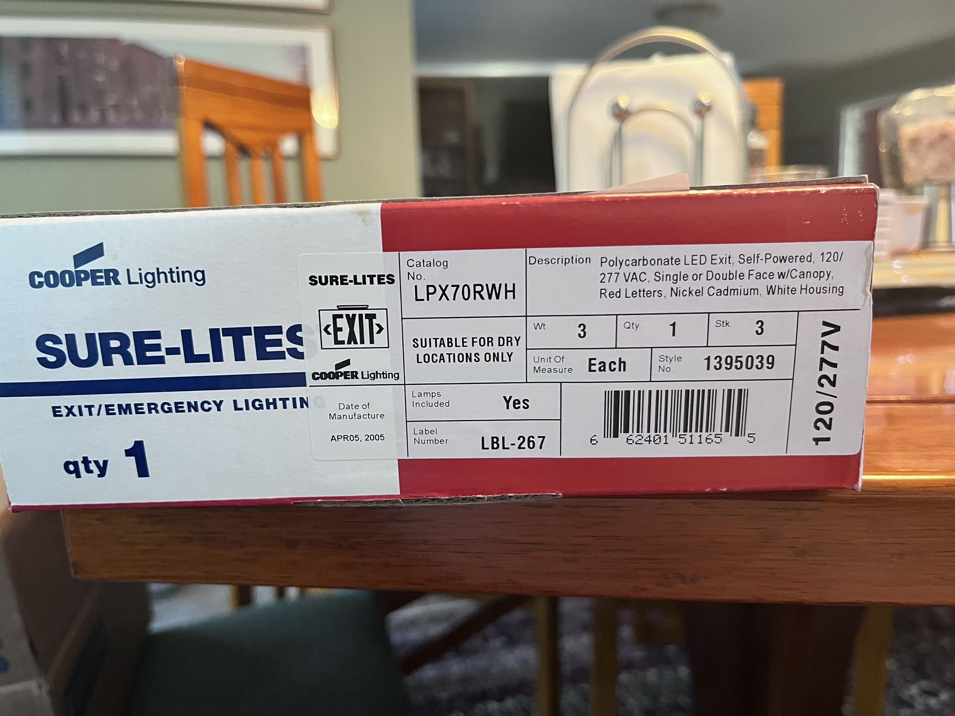 SURE-LITES LED EXIT lights. 120/277v. LPX70- RWH
