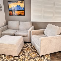 Small Sofa, Chair And ottomans/storage