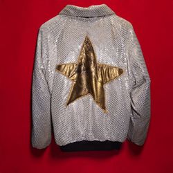 Silver Sequin "Rockstar" Jacket (Men's Large)