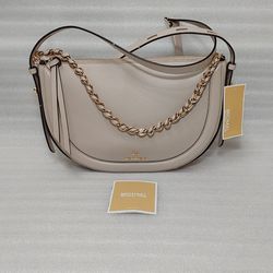 Michael Kors Designer Crossbody Bag Purse. New With Tags. Authentic. Beige leather. Beautiful Women's Handbag