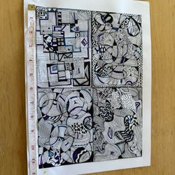 Wall Art - Abstract Handmade Drawing 11x8"