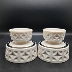 2 LENOX Porcelain Candle Holders Echo Collection Platinum Usa Taper Votive
$12 obo