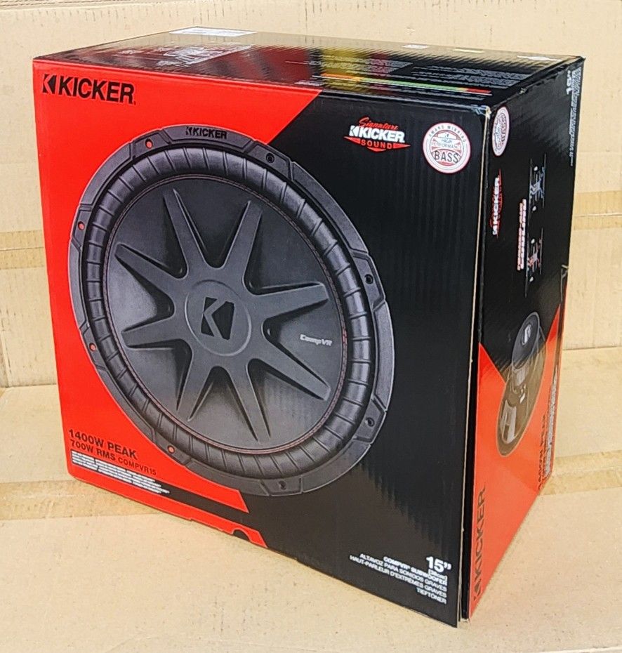 Kicker CVR15 CompVR Series Bass Speaker 15" Dual Voice Coil 2-Ohm 1400 Watts 52CVR152 🚨 Payment Options Available 🚨 No Credit Needed 🚨