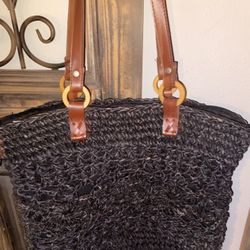Wave Handwoven Black Bag/Purse