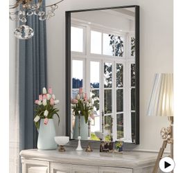 New!✨36x25 Black Matte Metal Framed Wall Mirror
