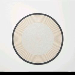 New Braided Rug Round 5ft Neutral Magnolia Farmhouse Country Cottage