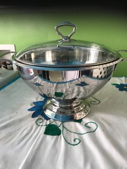 Princess House Princess Heritage Stainless Steel 7 QT Soup Tureen 6573 Pedestal