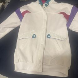 Vintage Be In The Current Seen Jacket Women White Retro 80s 90s