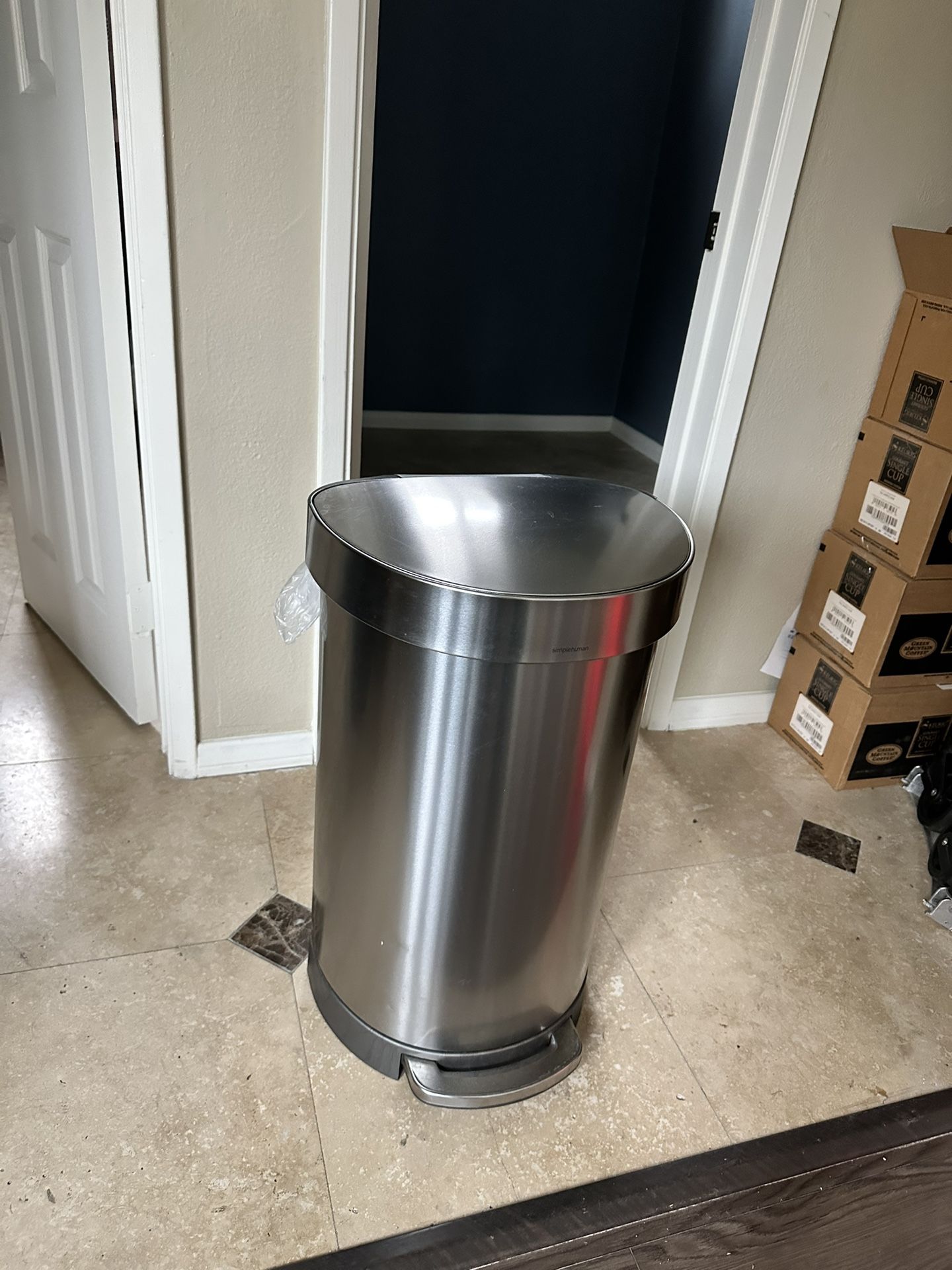 Simplehuman 60 Liter/16 Gallon - Hands-Free Kitchen Step Stainless Steel Trash Can
